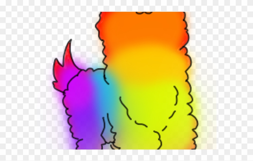 Llama Clipart Rainbow - Png Download