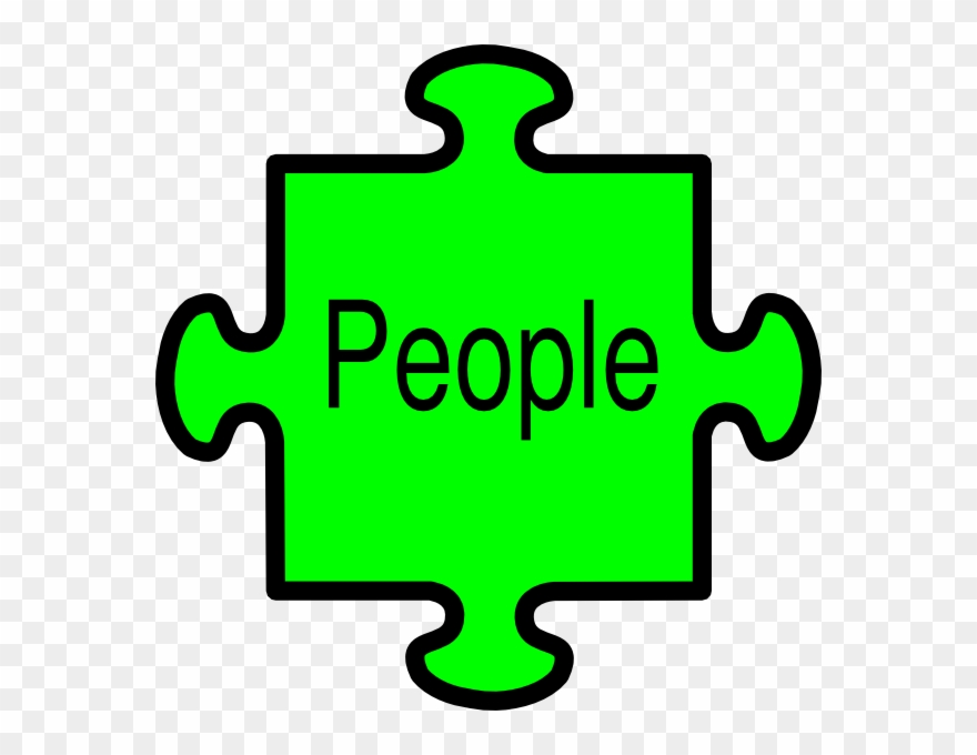 This Free Clip Arts Design Of Jigsaw People Green - Png Download