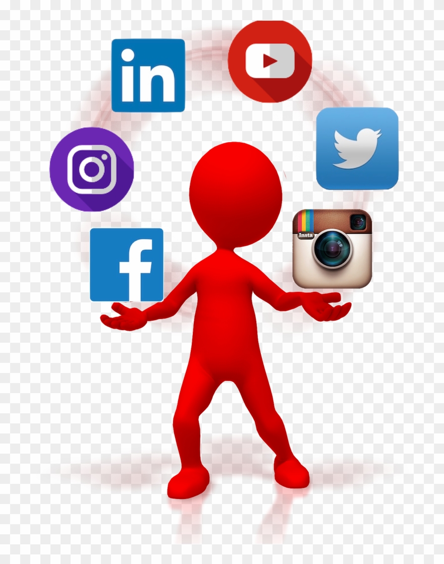 Juggling Multiple Social Media Accounts Clipart
