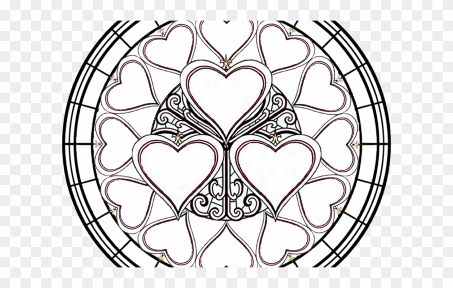Stained Glass Clipart Coloring Page - Png Download