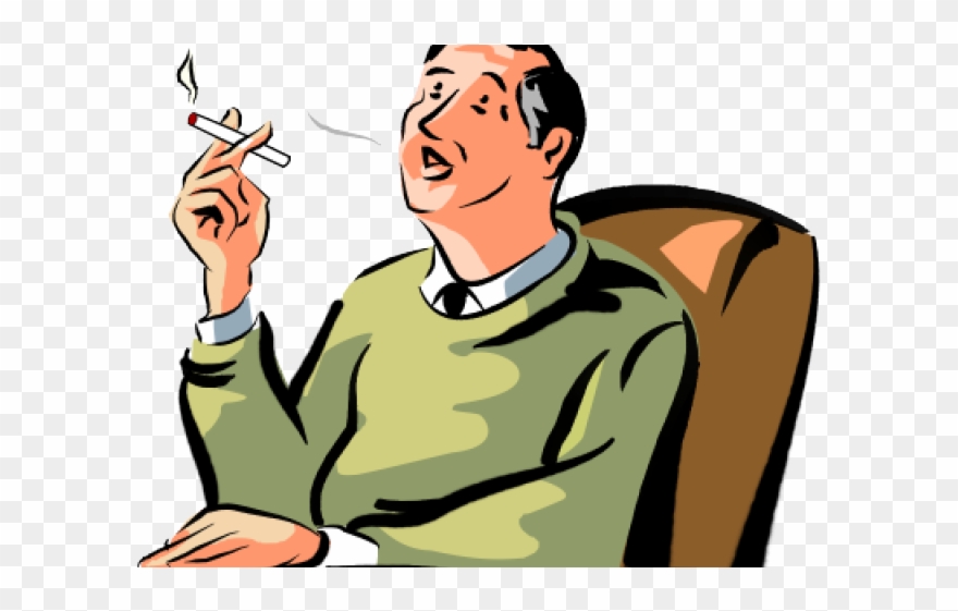 Smoking Clipart Man Smoking - Png Download