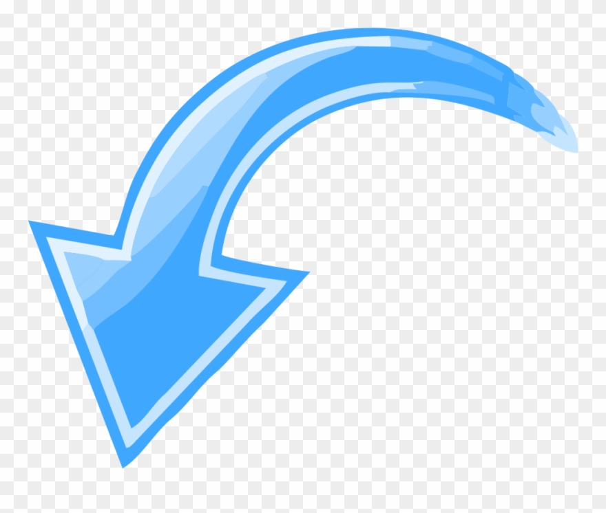 Blue Curved Arrow Png Clipart
