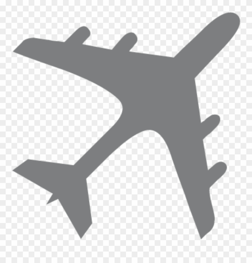 Airplane Clipart Grey - Png Download