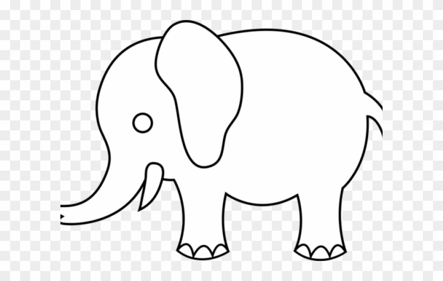 Line Clipart Elephant - Png Download