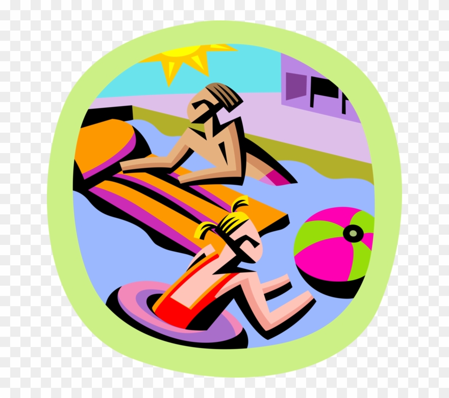 Vector Illustration Of Summer Swimming In The Pool Clipart