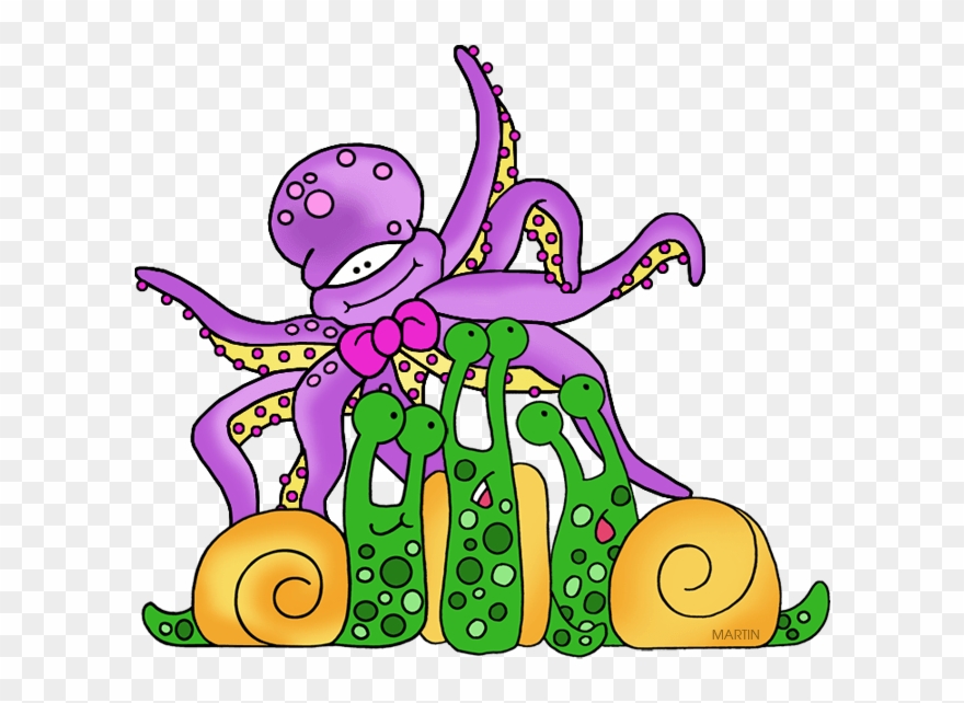 Free Animals Clip Art By Phillip Martin, Mollusks - Png Download