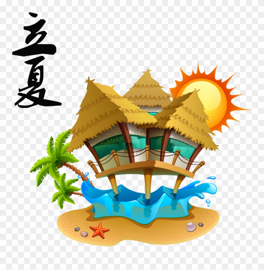 Fresh Seaside Holiday Garden Summer Season Element Clipart