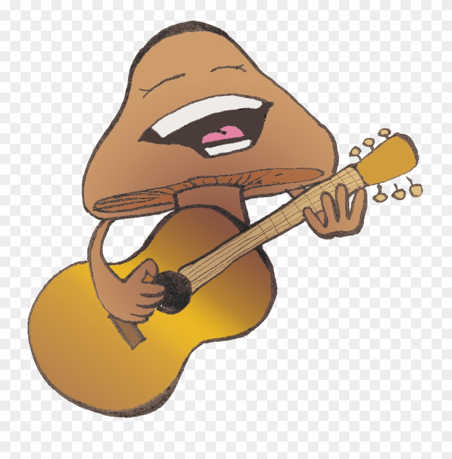 Mushroom Musicians Stormy Monday With Woody Carpinella Clipart