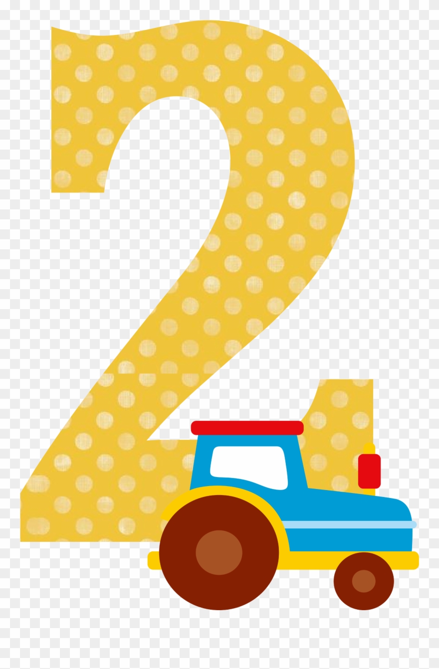 Bügelbild Applikation Geburtstag 2 Traktor Clipart