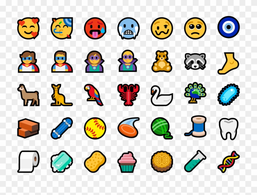 Showcasing 35 Of The 157 New Emoji Clipart