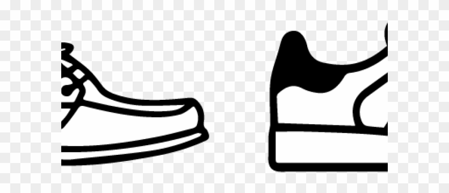 Flat Shoes Clipart Black And White - Png Download