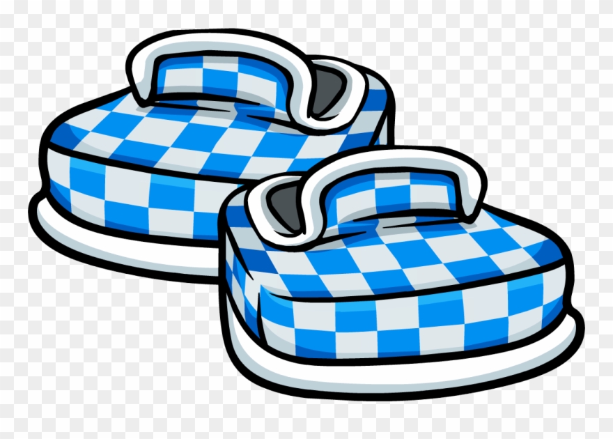 Blue Checkered Shoes Clipart