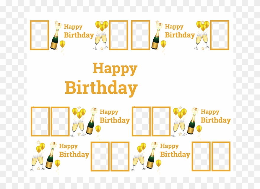 Personalised Black And Gold Photo Birthday Banner Clipart