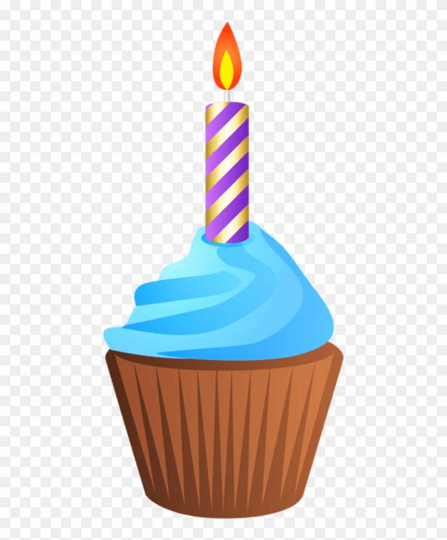 Free Png Download Birthday Muffin With Candle Transparent Clipart