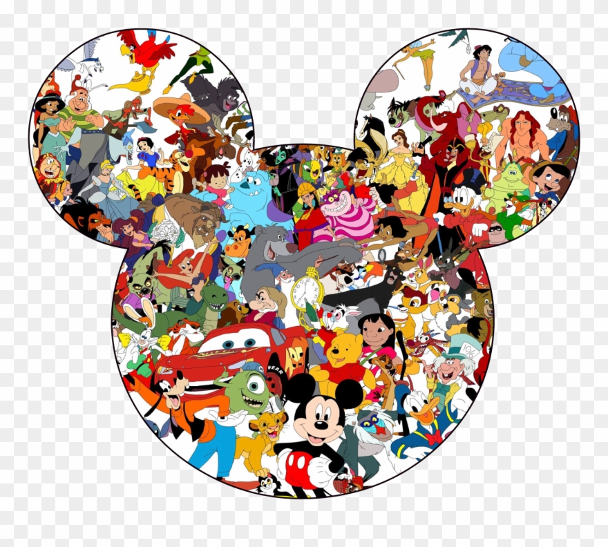 Disney All Characters Mickey Mouse Silhouette Men Women Clipart