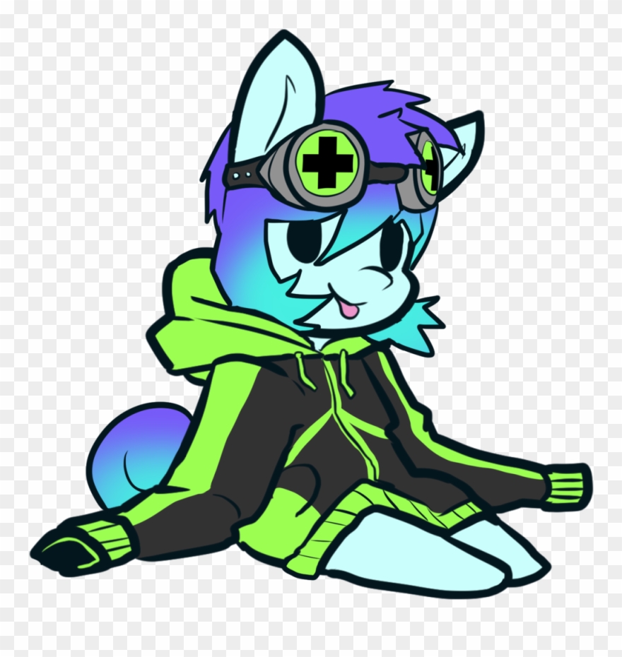 Neoncel, Chibi, Clothes, Earth Pony, Goggles, Hoodie, Clipart
