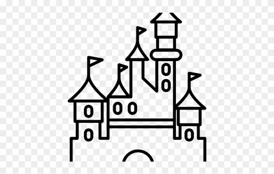Disneyland Clipart Black And White - Png Download