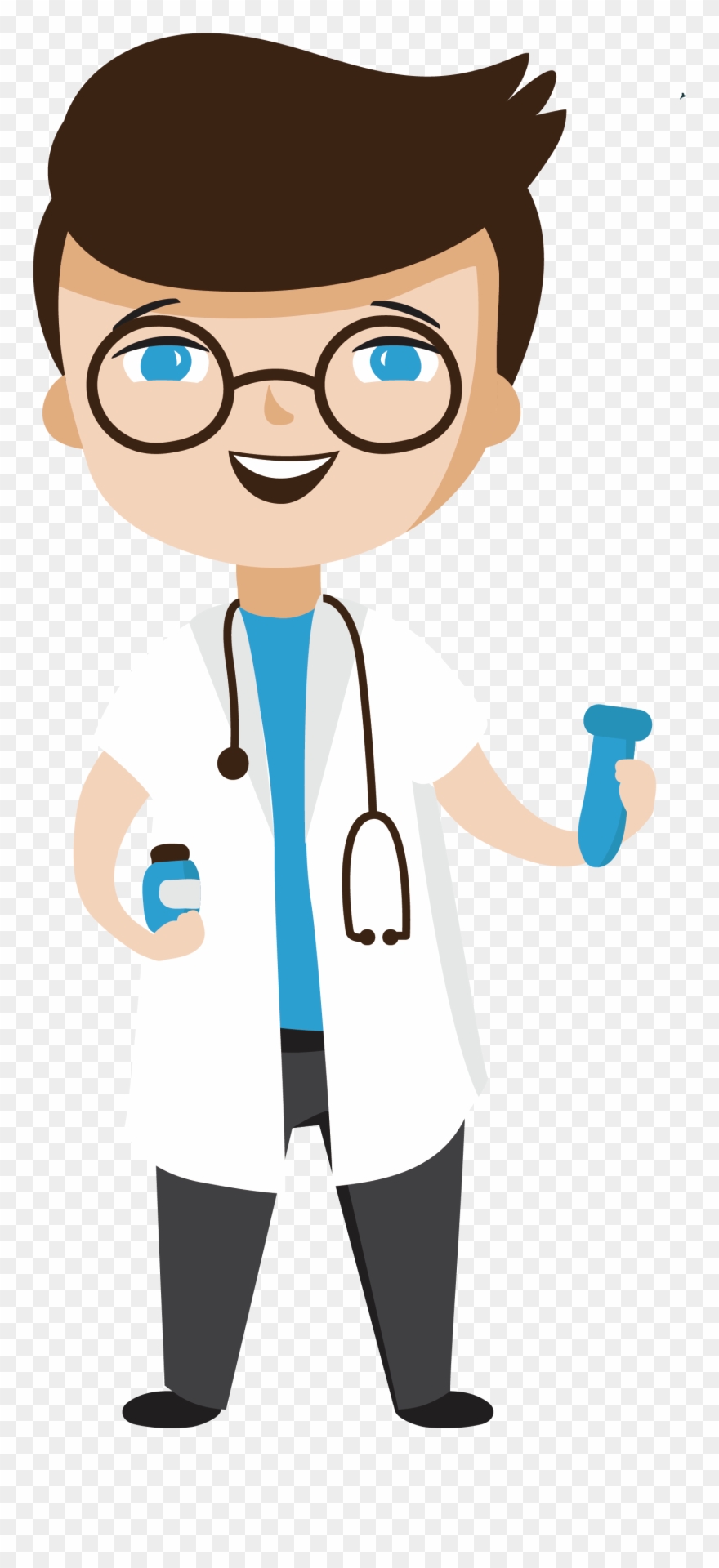 Cartoon Physician Illustration Happy Transprent Png Clipart
