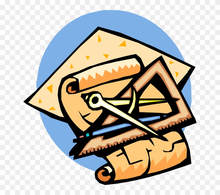 Vector Illustration Of Tools Of Drafting, Navigation Clipart