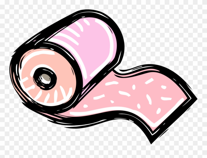 Vector Illustration Of Roll Of Toilet Tissue Paper Clipart