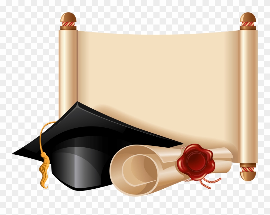 Free Png Download Diploma And Graduation Cappicture Clipart