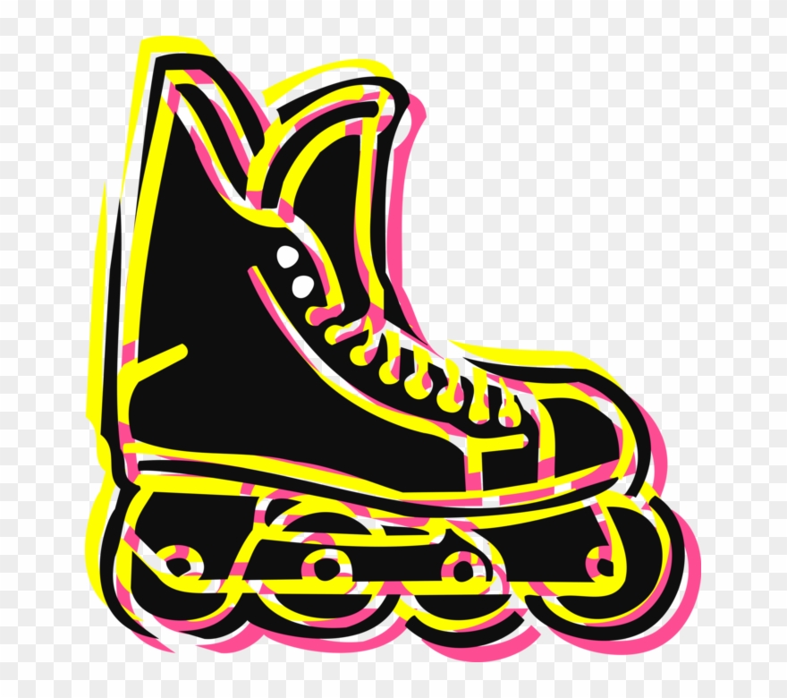 Vector Illustration Of Rollerblade Inline Rollerblading Clipart