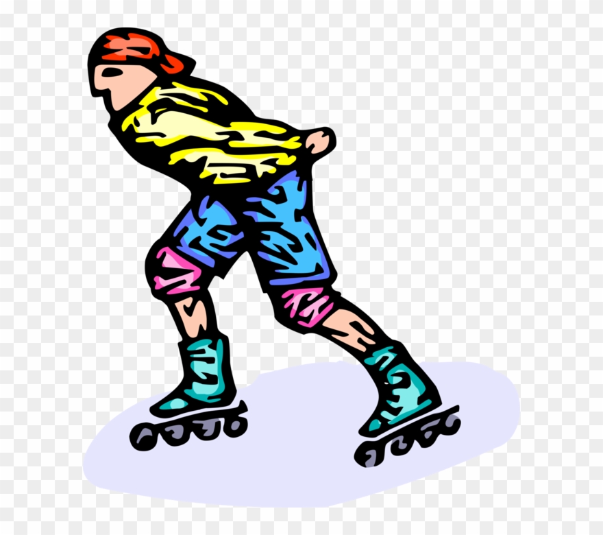 Rollerblading On Inline Image Clipart