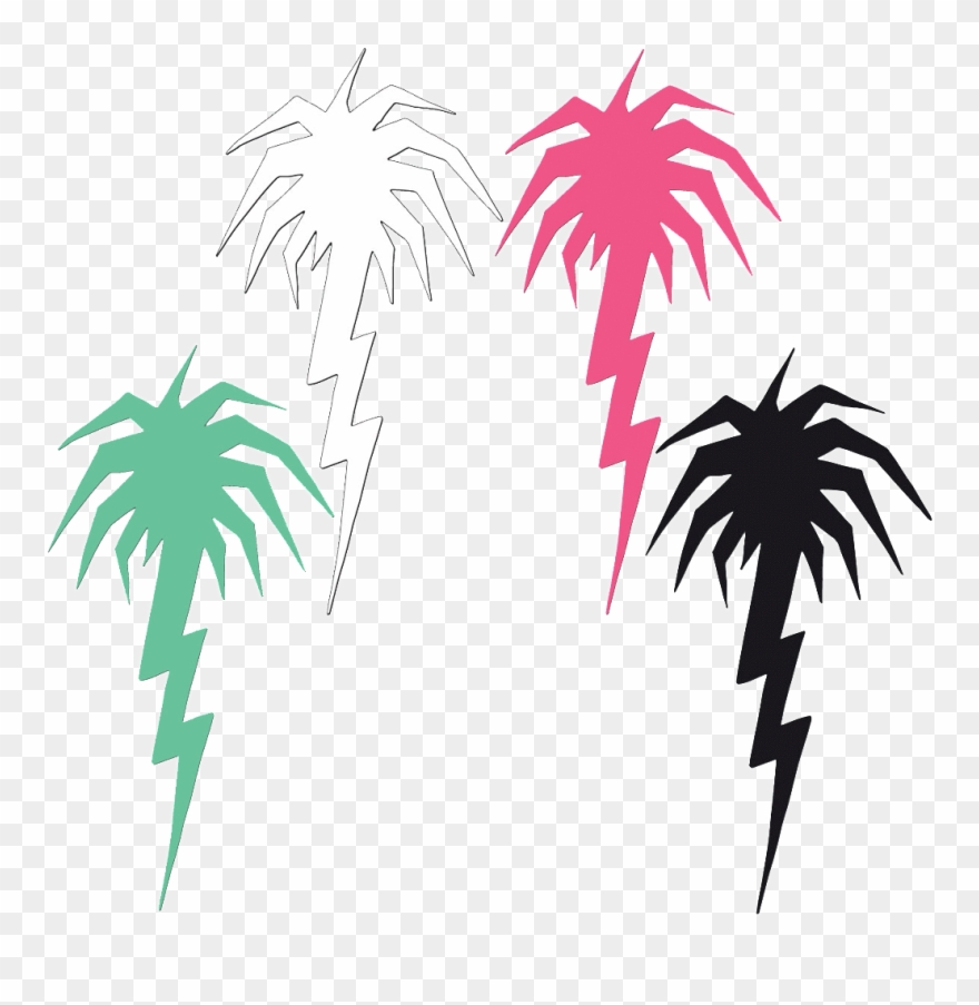 Lightning Palm Tree Diecut Sticker Pack Clipart