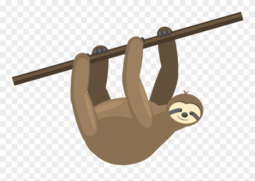 Sloth Clipart Hanging - Png Download