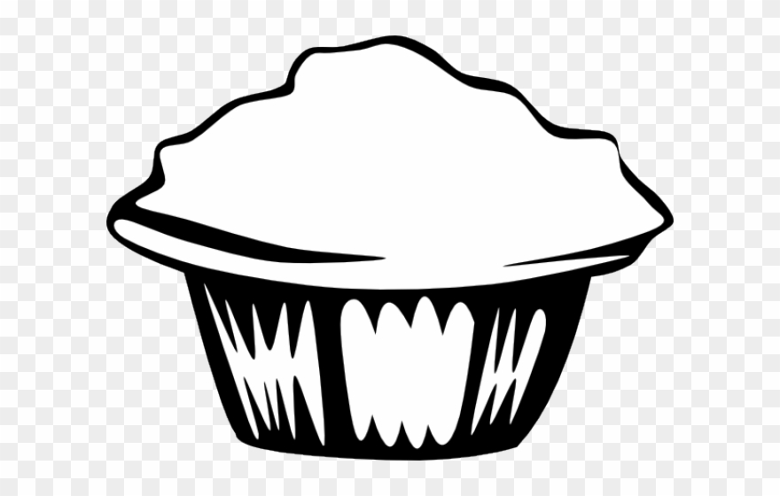 Cupcake Clipart Black And White - Png Download