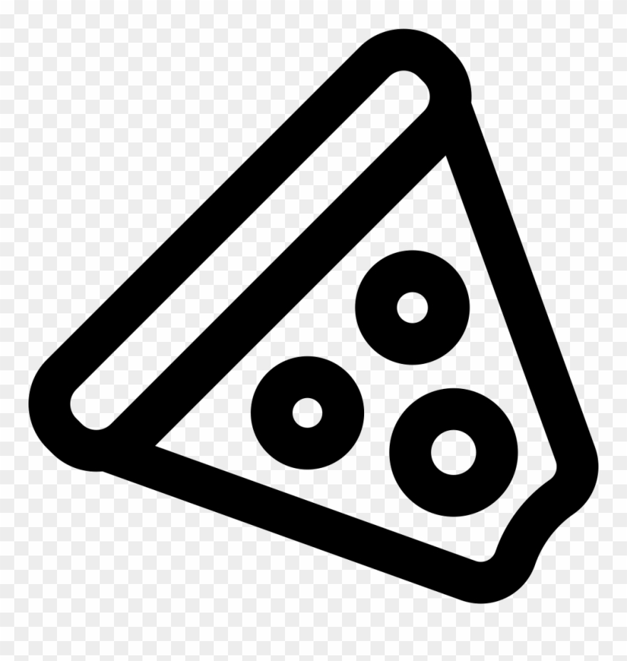 Pizza Triangular Bitten Piece Outline Comments Clipart