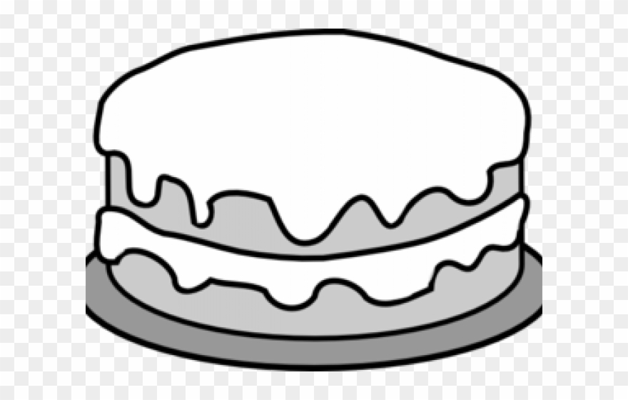 Chocolate Cake Clipart Black And White - Png Download