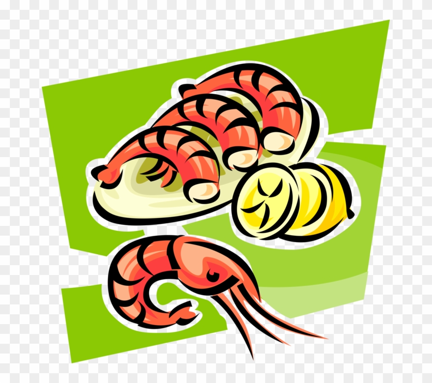 Vector Illustration Of Decapod Marine Crustacean Prawn Clipart