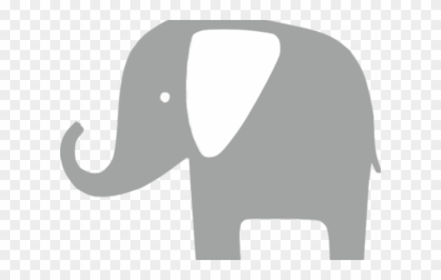 Gray Clipart Cute Elephant - Png Download
