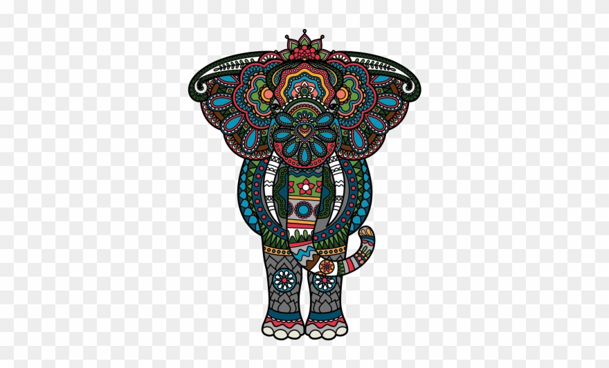 Drawing Elephants Pattern Clipart