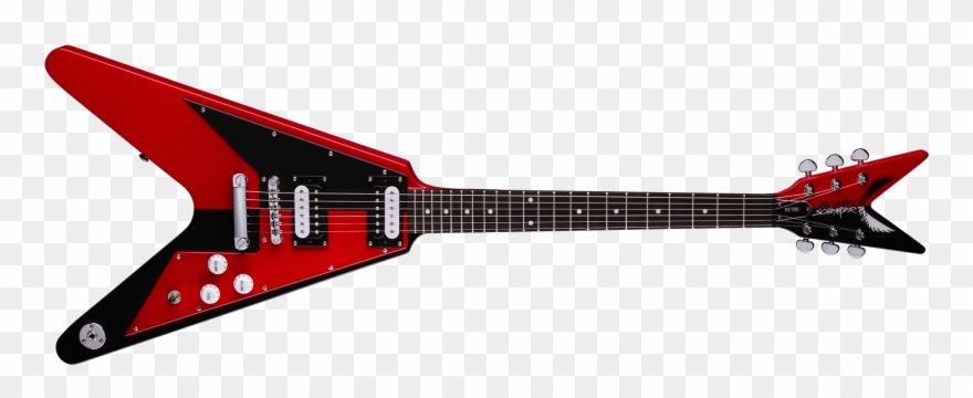 Clip Art Black And Red Electric Guitar - Png Download