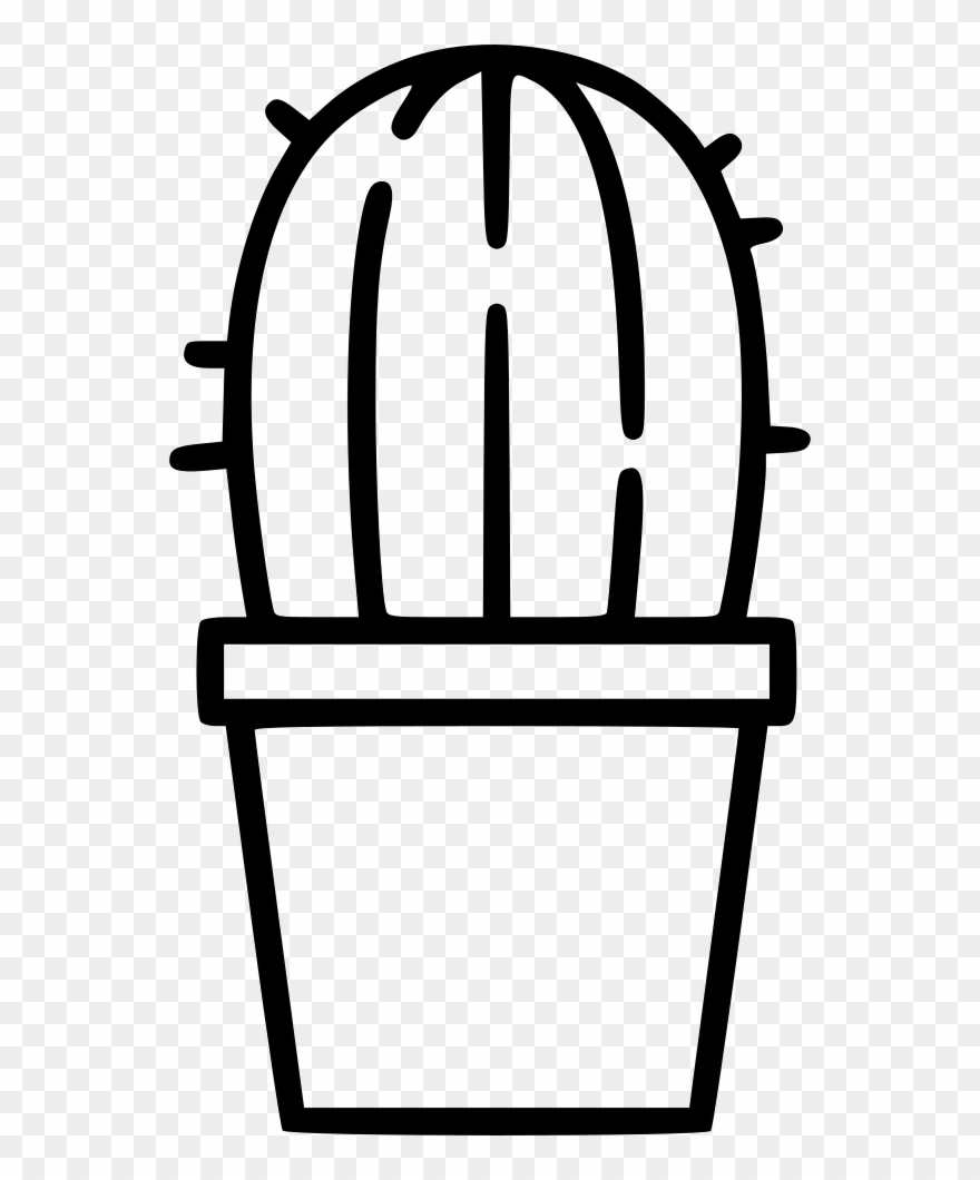 Outline Clipart Cactus - Png Download