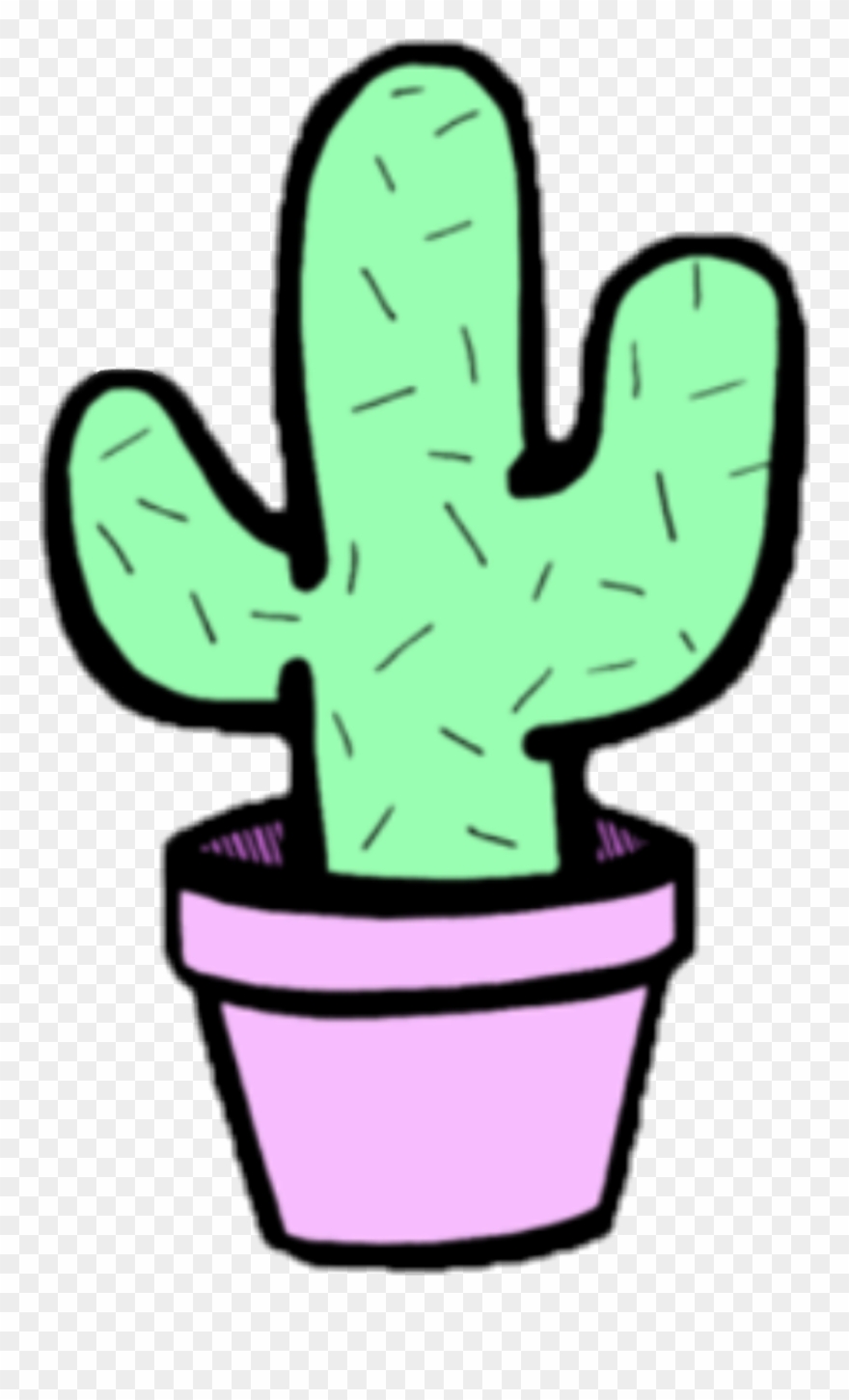 Pastel Green Pink Purple Cactus Gohugacactus Kawaii Clipart