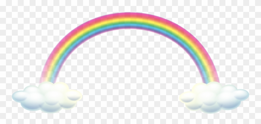 Transparent Background Rainbow And Clouds Clipart