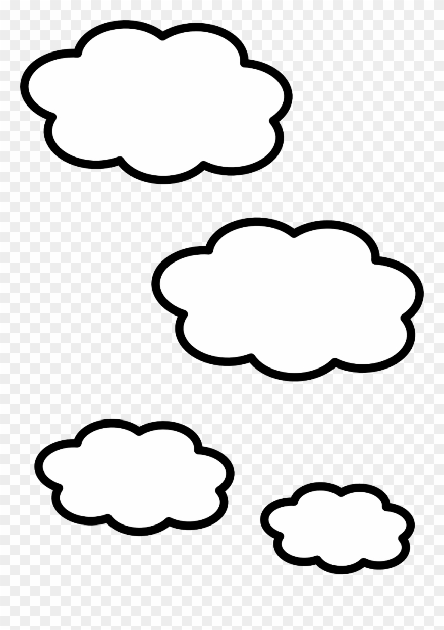 Cloud Clip Art - Clouds Clipart Black And White - Png Download