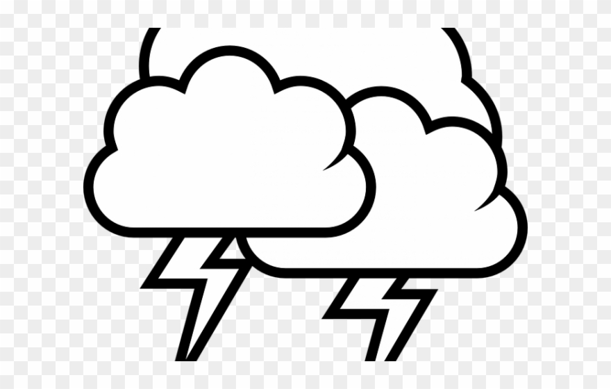 Rain Clipart Lighting - Rainy Day Clipart Black And White - Png Download