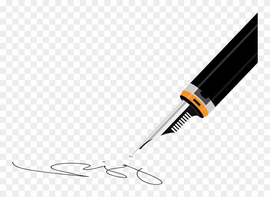 Contract Clipart Pen Signing - Png Download