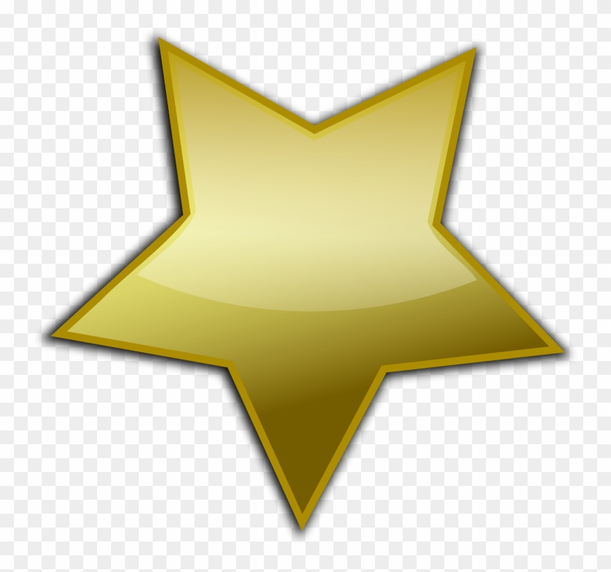 Free Gold Button 014 - Gold Star Vector Png Clipart