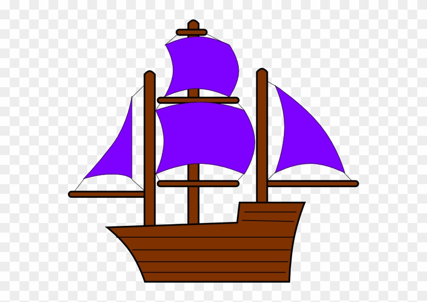 Sailboat Clipart Purple - Png Download