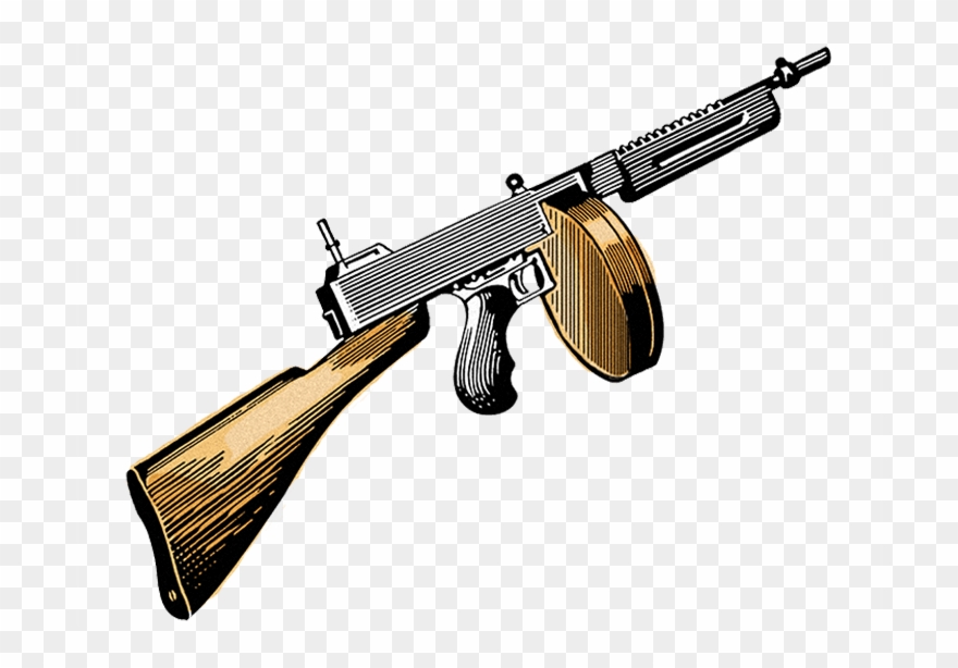Download Tommy Gun Clip Art Clipart Thompson Submachine - Tommy Gun Art - Png Download