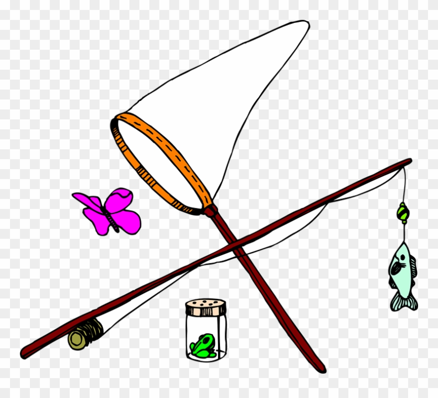 Butterfly Net Clipart - Butterfly Fishing - Png Download