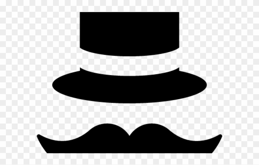 Top Hat Clipart Mustache - Png Download