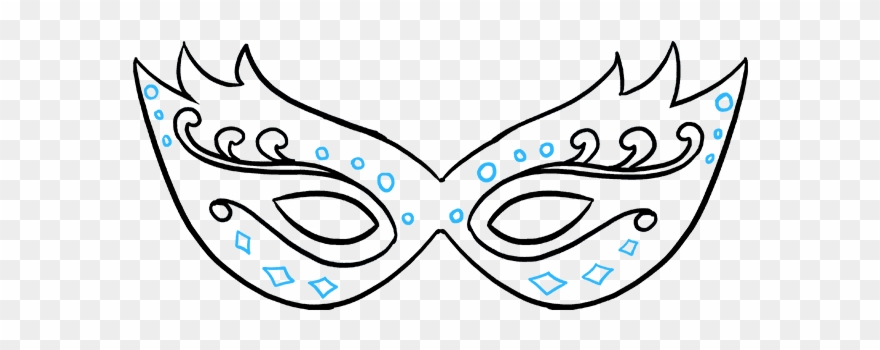 How To Draw Mardi Gras Mask - Drawing Mardi Gras Mask Clipart
