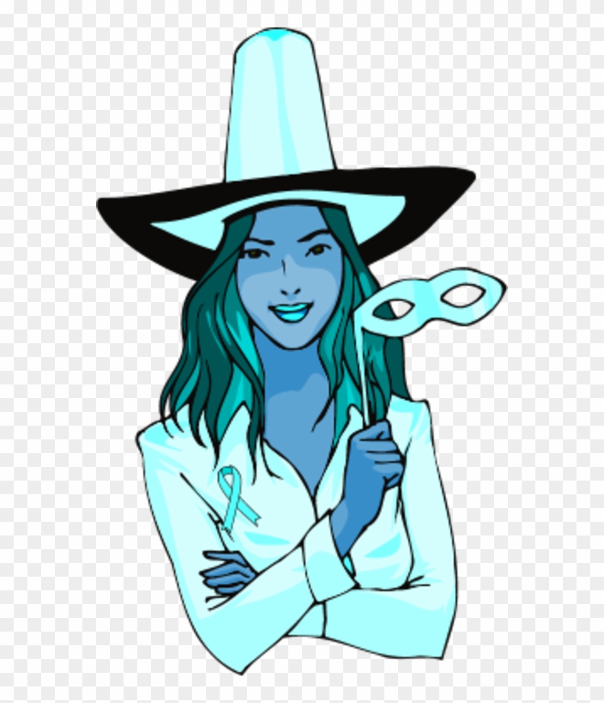 Woman Wearing Top Hat And Holding Eye Mask Clipart