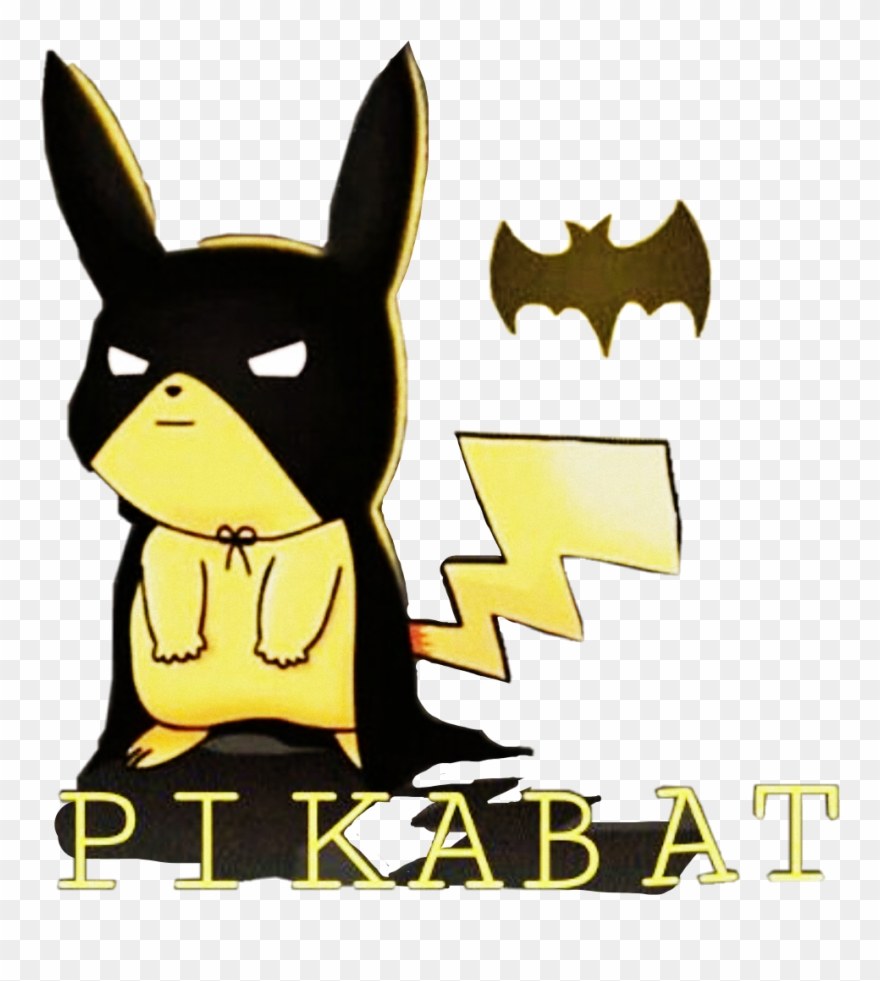 Pikachu Pokemon Batman Mask Word Text Funny Sticker Clipart